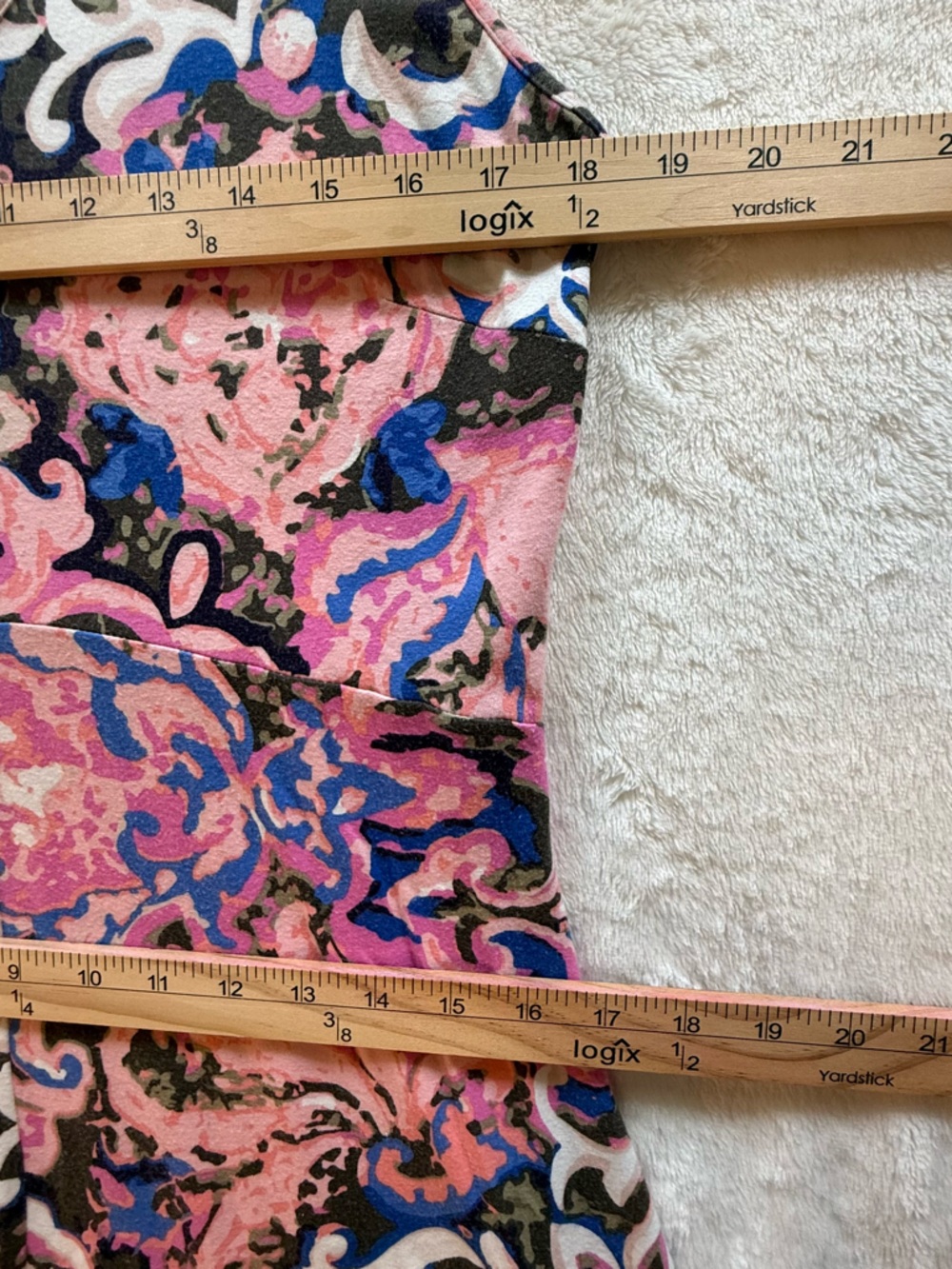 Talbots Casual Summer Scroll Print Maxi Dress Large Pink Blue Jersey A-Line - Picture 8 of 8